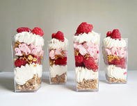 Desserts for events wedding treats strawberry cheesecake shooters