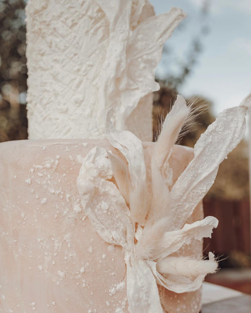 Wedding Cake with wafer paper sails Ethereal cake design