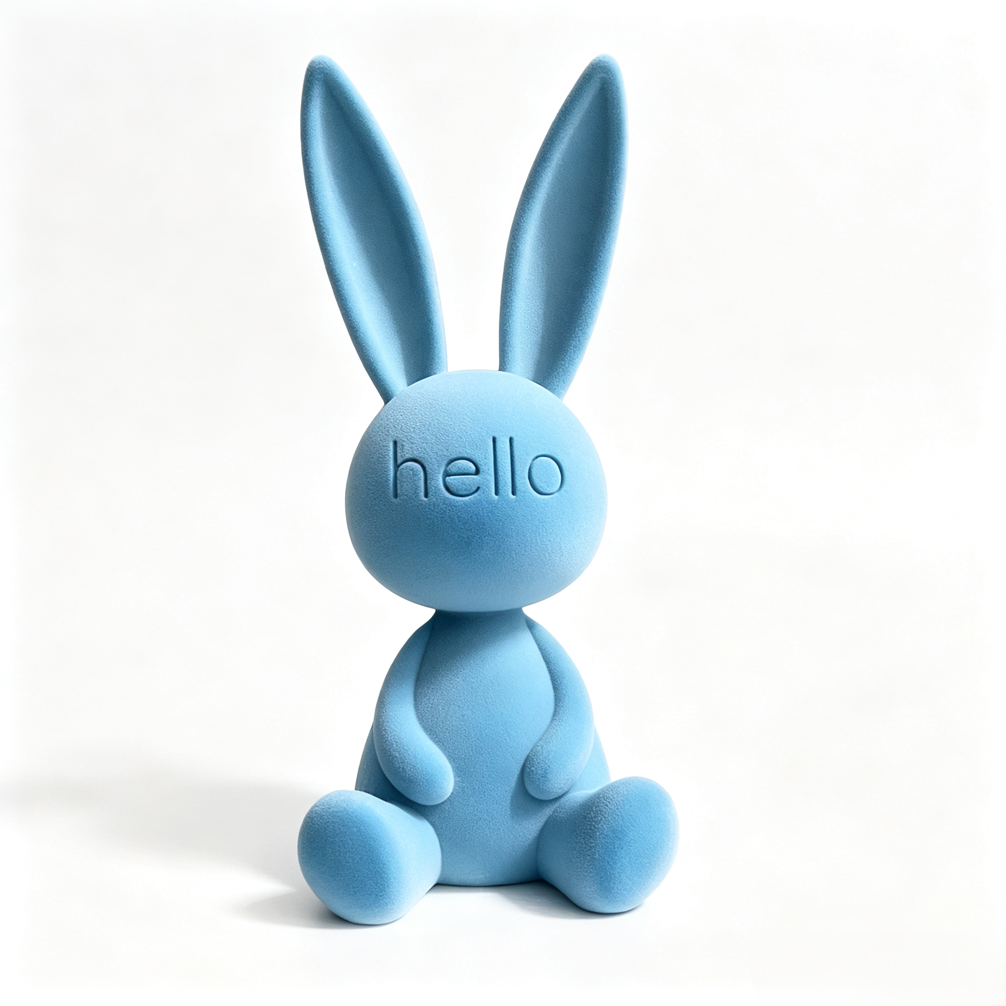 Flocked Long Ear Rabbit Tabletop Decor H30cm