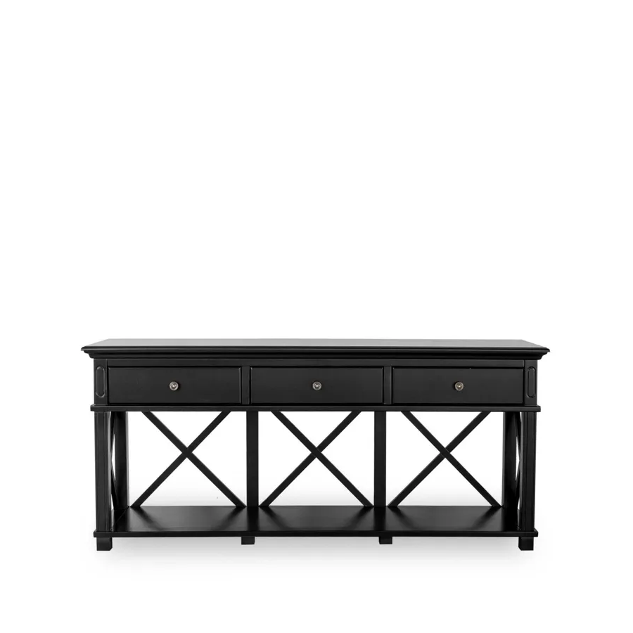 Sorrento Black 3 Drawer Console
