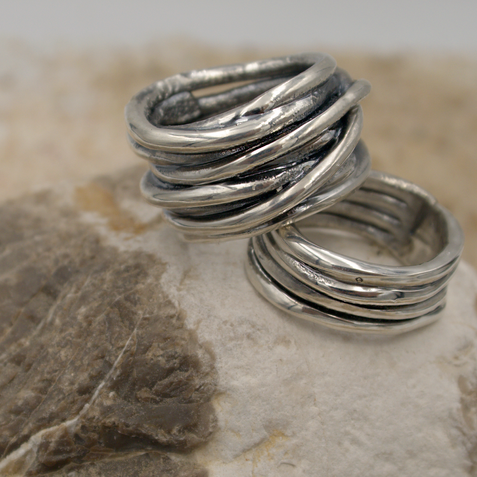 Thumbnail: Nido silver-coated ring