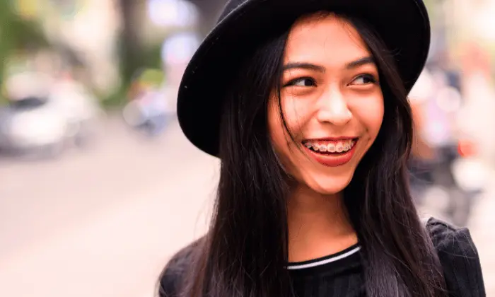 happy asian with braces