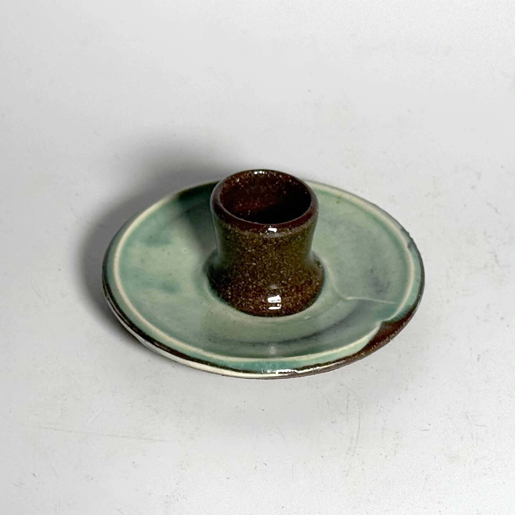 Slip Decorated Candlestick Holder