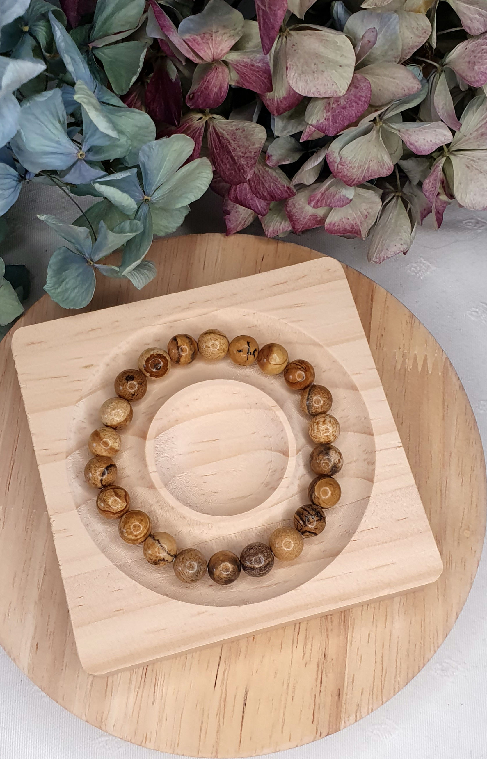 Edelsteinarmband Versteinertes Holz