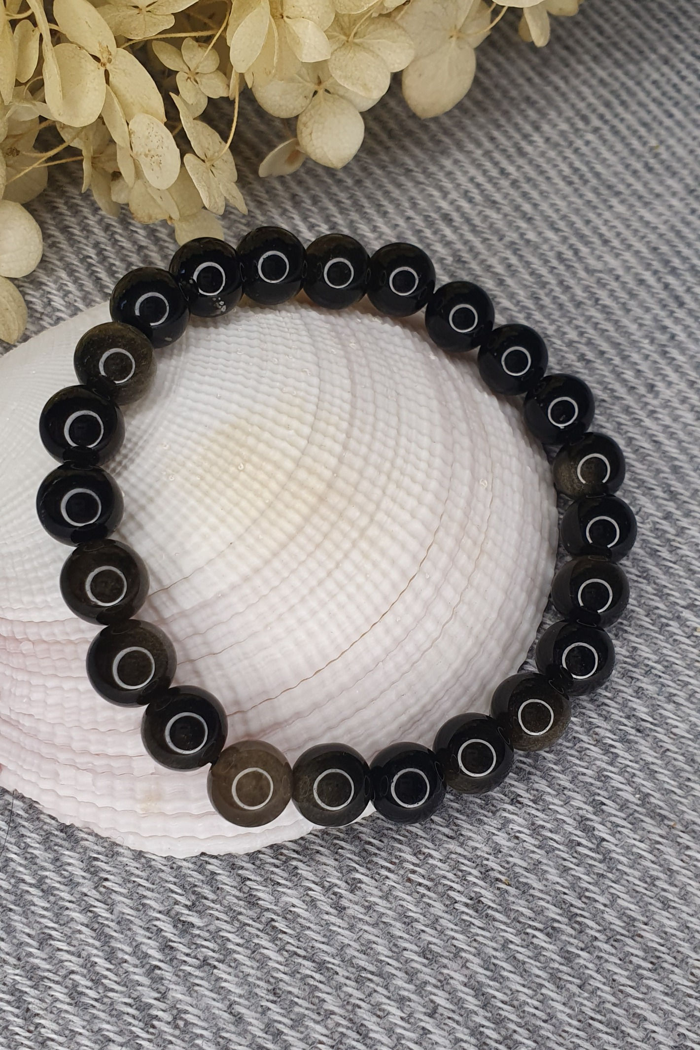 Edelsteinarmband Gold Obsidian