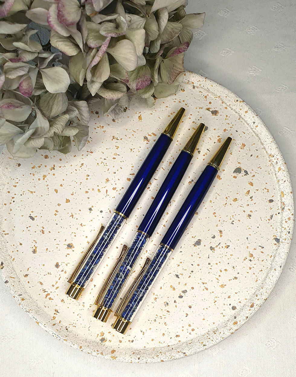 Kristall Kugelschreiber Lapislazuli