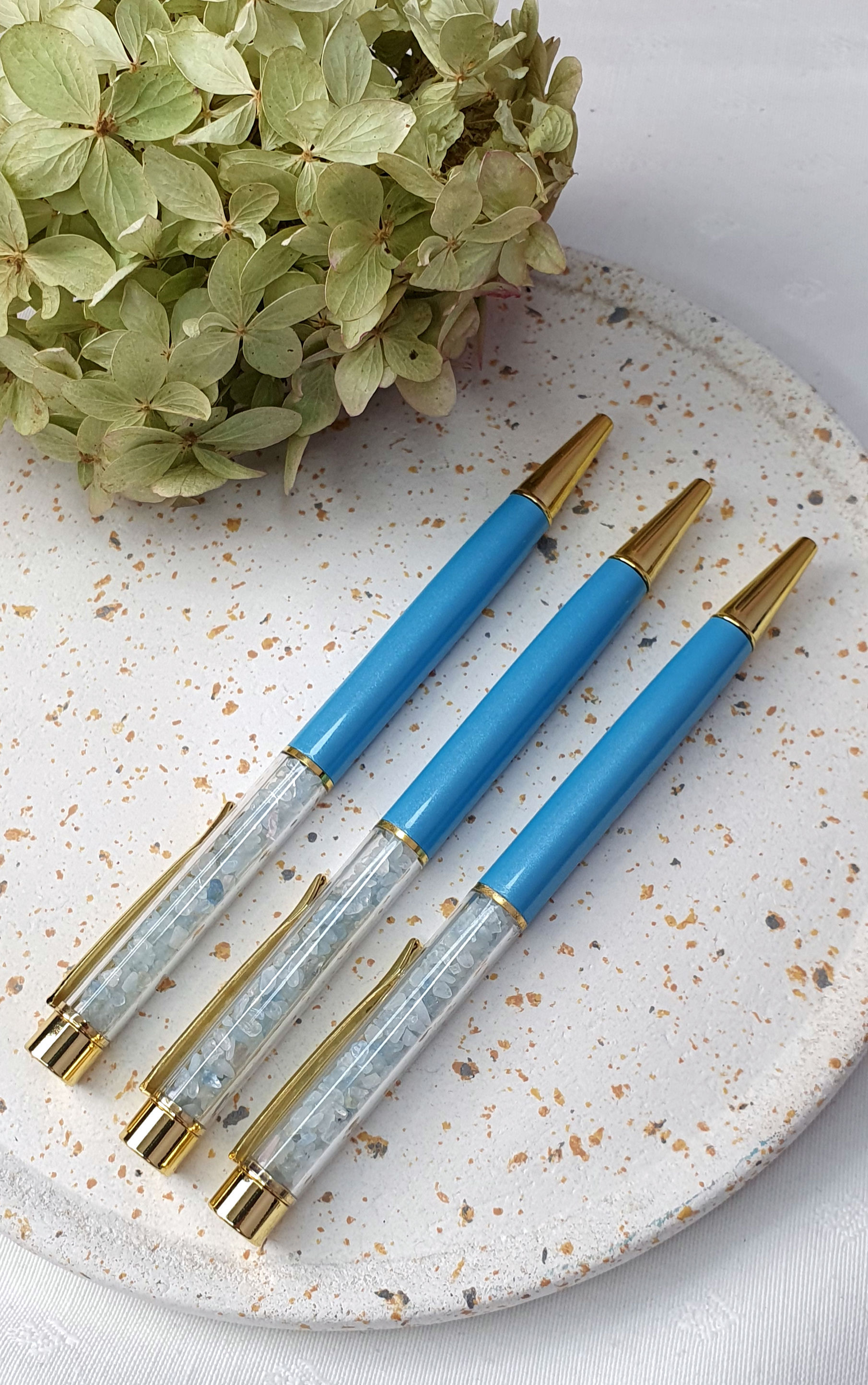 Kristall Kugelschreiber Aquamarin