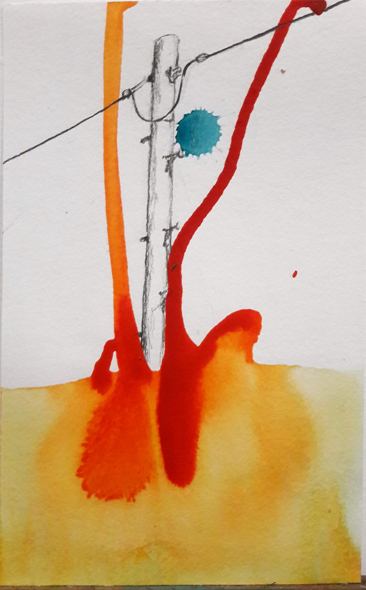 Simple Pole on a Devon Lane, 2018