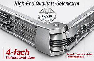 Gelenkarm mit 4-Fach Stahlseil am Mittelgelenk-gesenkgeschmiedet