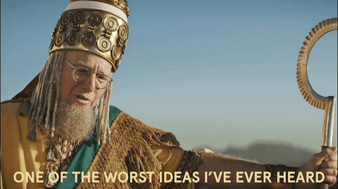 Gif of Larry David saying, "That's the worst idea I've ever heard"