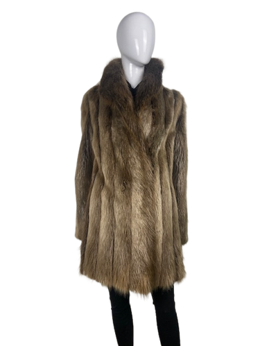 Natural Blonde Long Hair Beaver Jacket | Morrisfurs