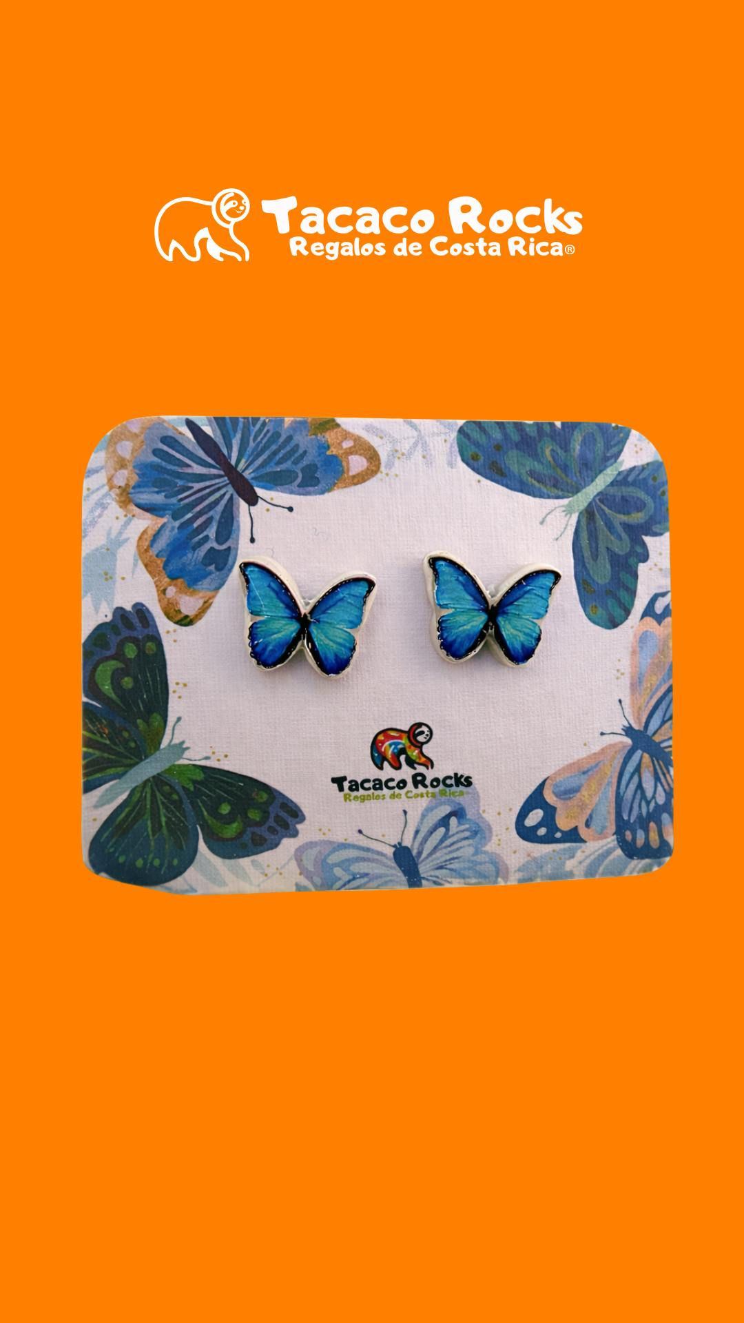 aretes de mariposa morfo