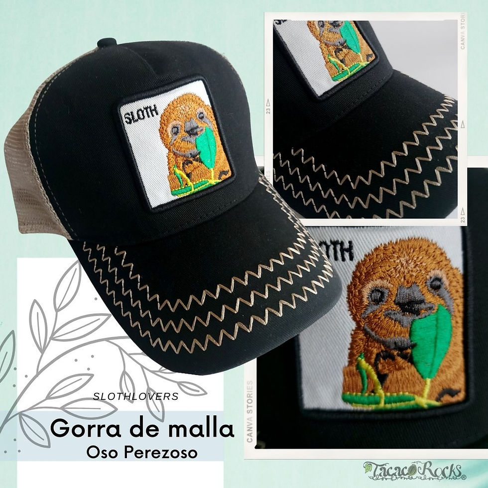 Miniatura: Gorra bordada de oso perezoso - Estilo Natural Tropical