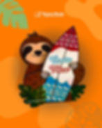 Imán de Refrigerador Perezoso Surfero Costa Rica - Recuerdo "Pura Vida"