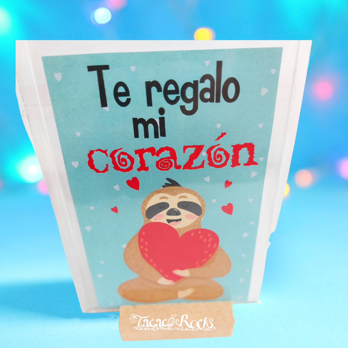 Tarjeta de oso perezoso de Vidrio-Mensaje Amor