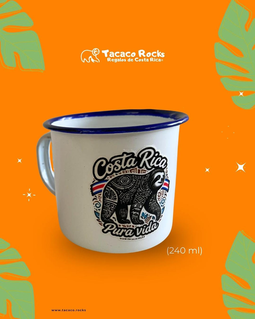 Miniatura: vista lateral de taza de loza oso perezoso