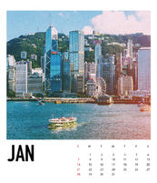 維港與香港地標主題座檯月曆設計