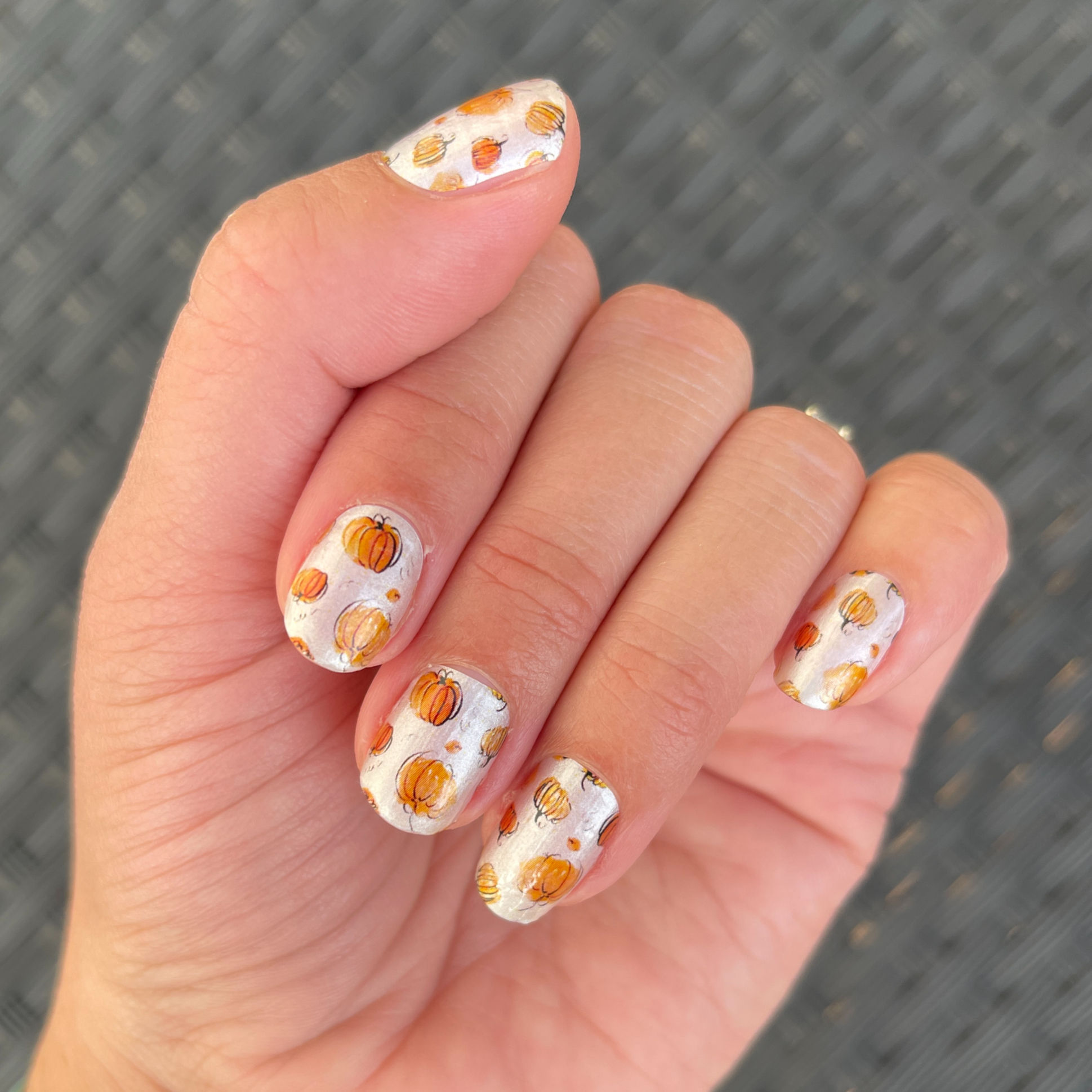 Pumpkin Patch nail wrap - adorable pumpkin design nail wrap sticker
