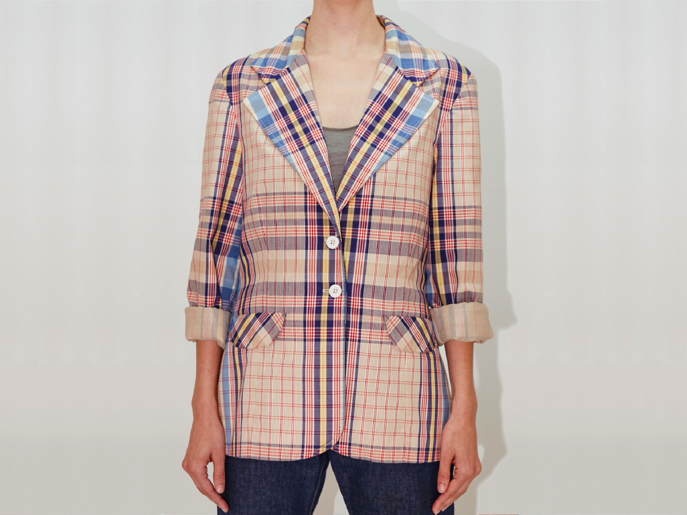 BOBBIE BROOKS 1970's Calgary Plaid Blazer