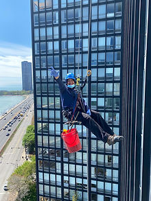 High-rise Window Cleaning on a Genie Chair
