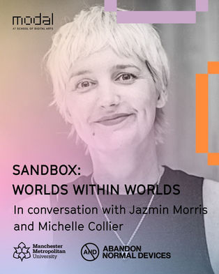 Promo image for Worlds Within Worlds as part of Jazmin Morris's Sandbox exhibition