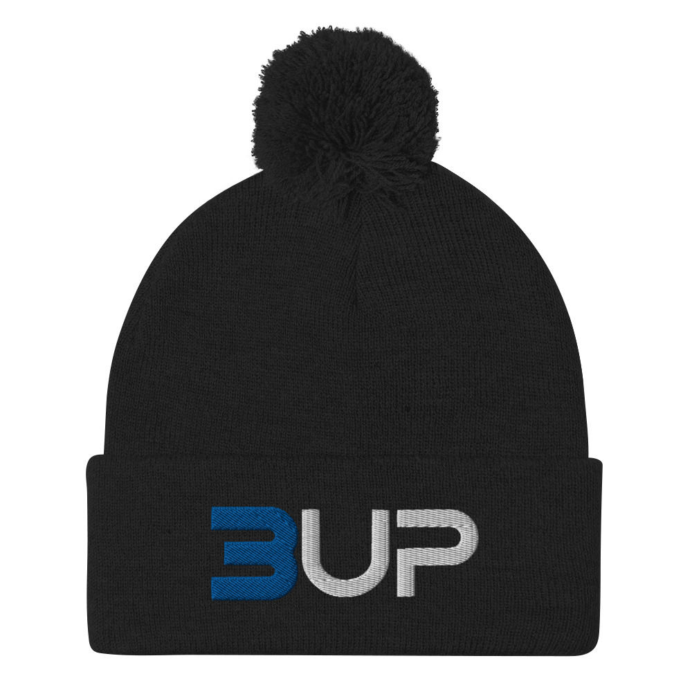 Pom Pom Knit Cap (Black)