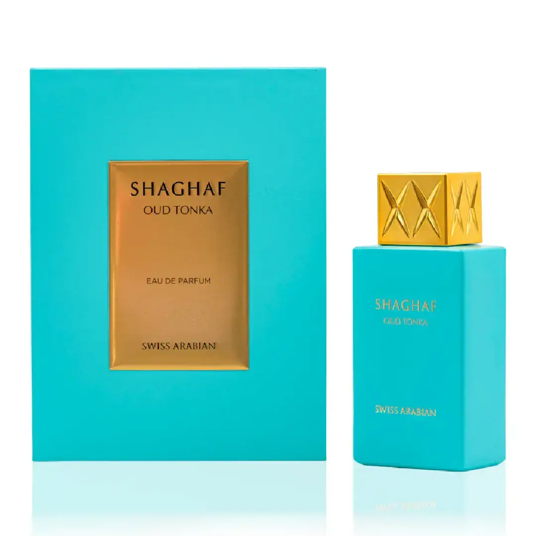 Shaghaf Oud Tonka Perfume, 75ml bottle and box