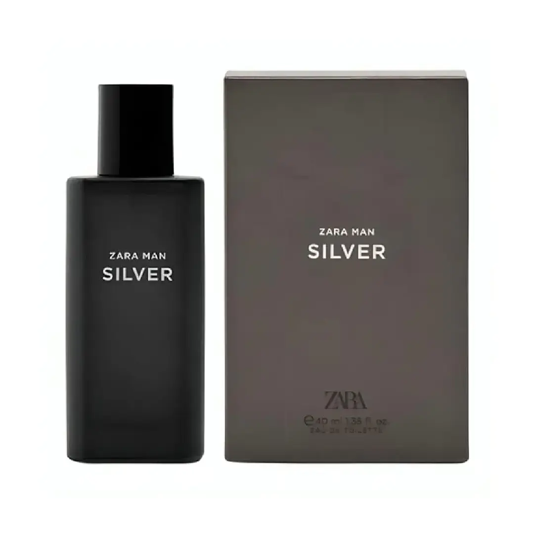 Zara Man Silver Perfume, 40ml bottle and box