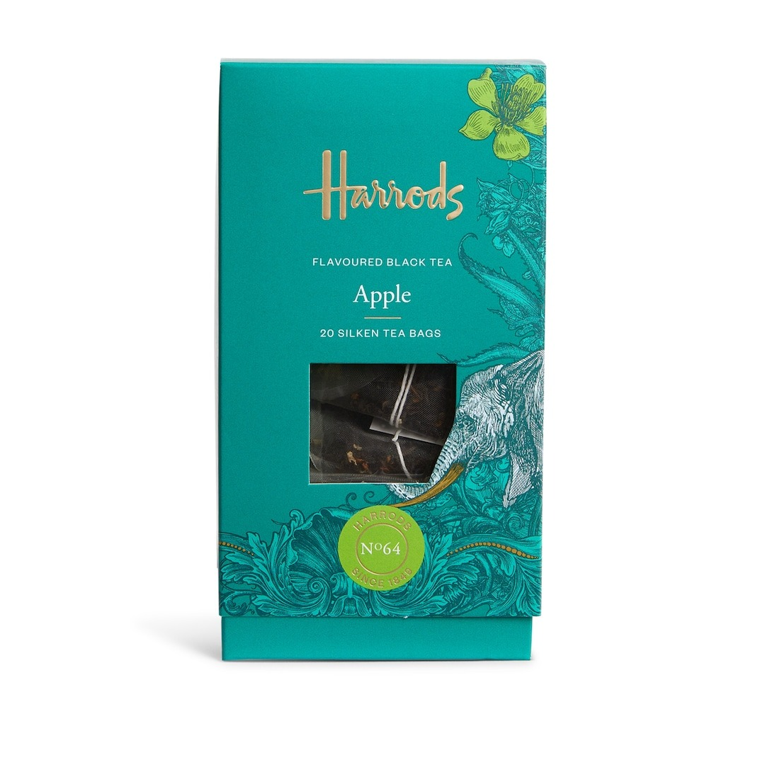 Harrods Flavoured Black Tea Apple 20 Silken Tea Bags, 50g