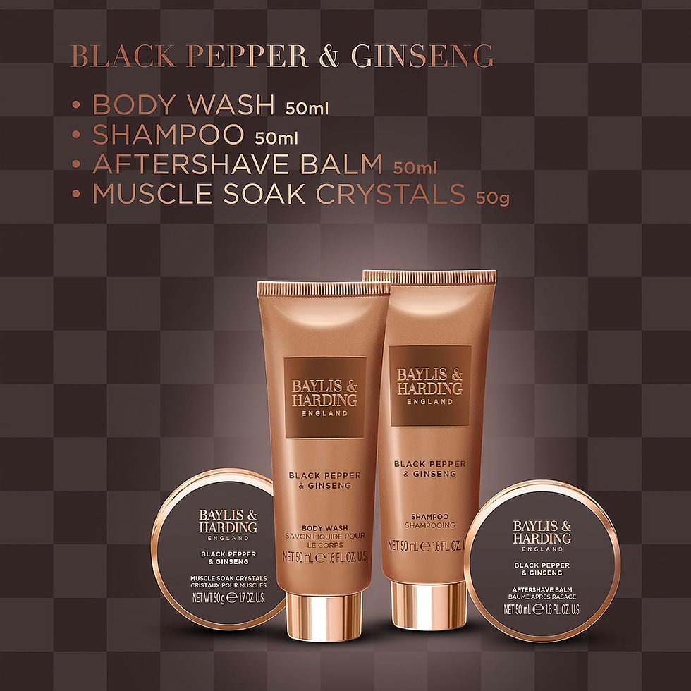 Baylis & Harding men’s grooming gift set black pepper ginseng packaging