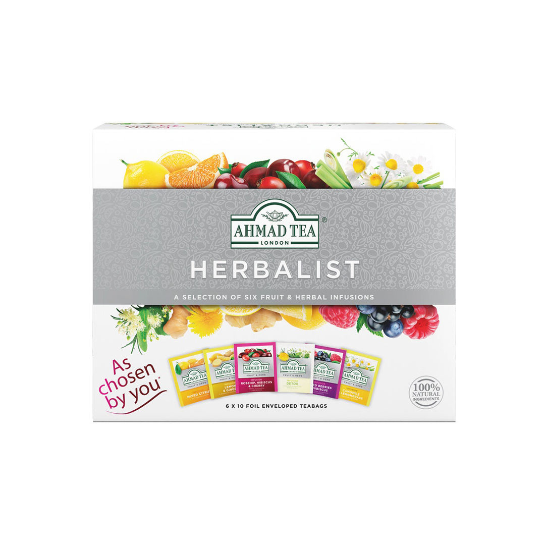Ahmad Tea Herbalist Selection of 6 Fruit & Herb Infusions - 60 Teabags, 115g