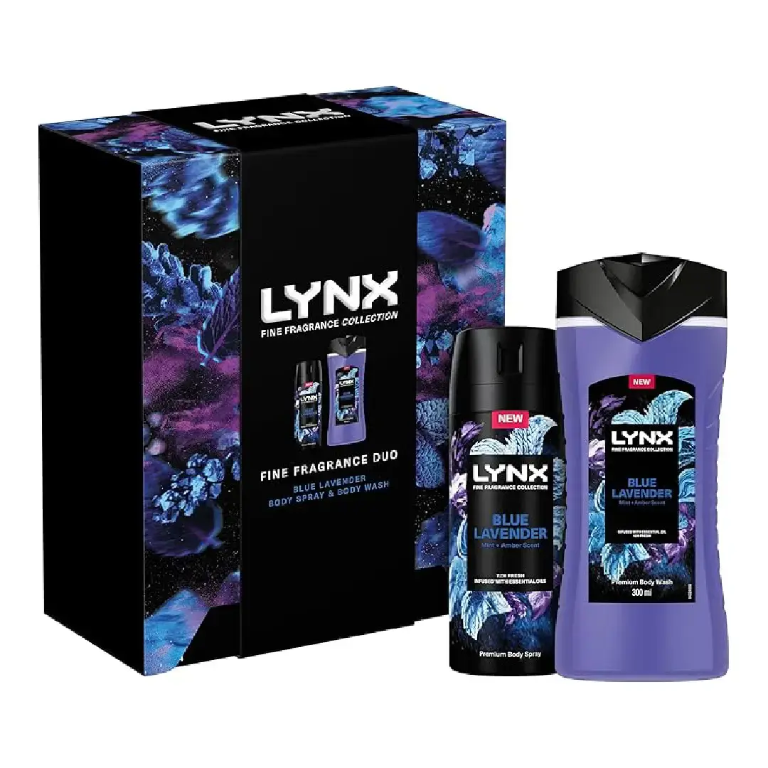Lynx Blue Lavender Duo Gift Set: Body Spray and Wash