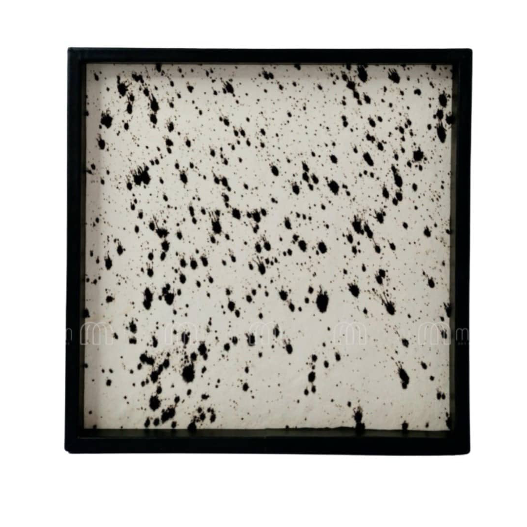 Monochrome Abstract Splatter Decorative Tray