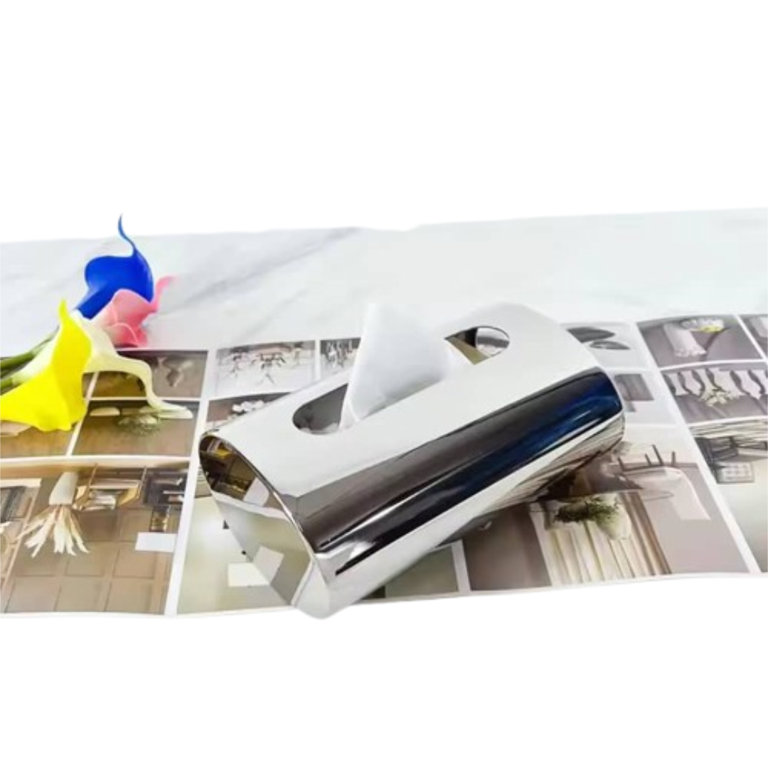 Luxury Mirrored Stainless Steel Tissue Box Cover