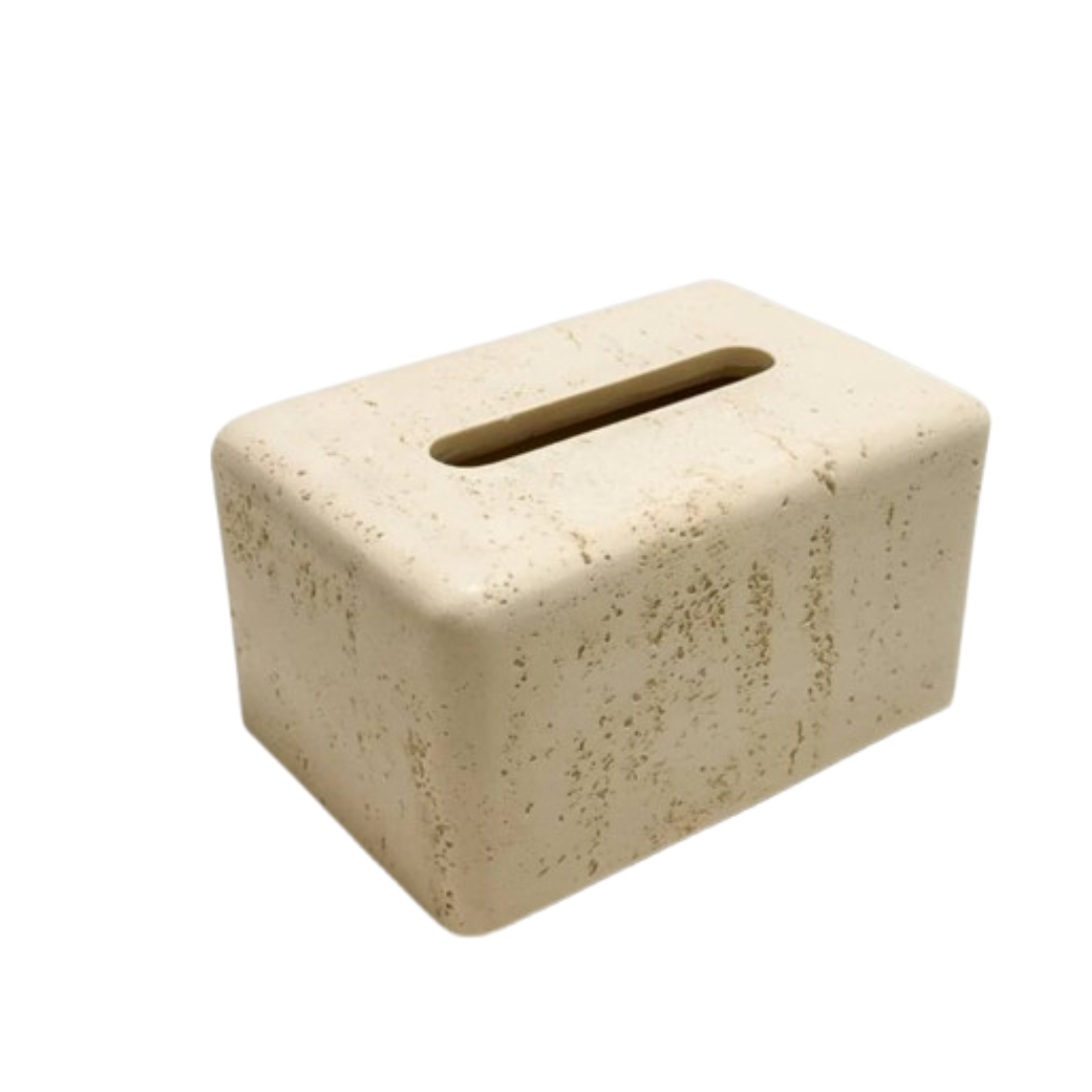 Travertine-Style Tissue Box Cover.