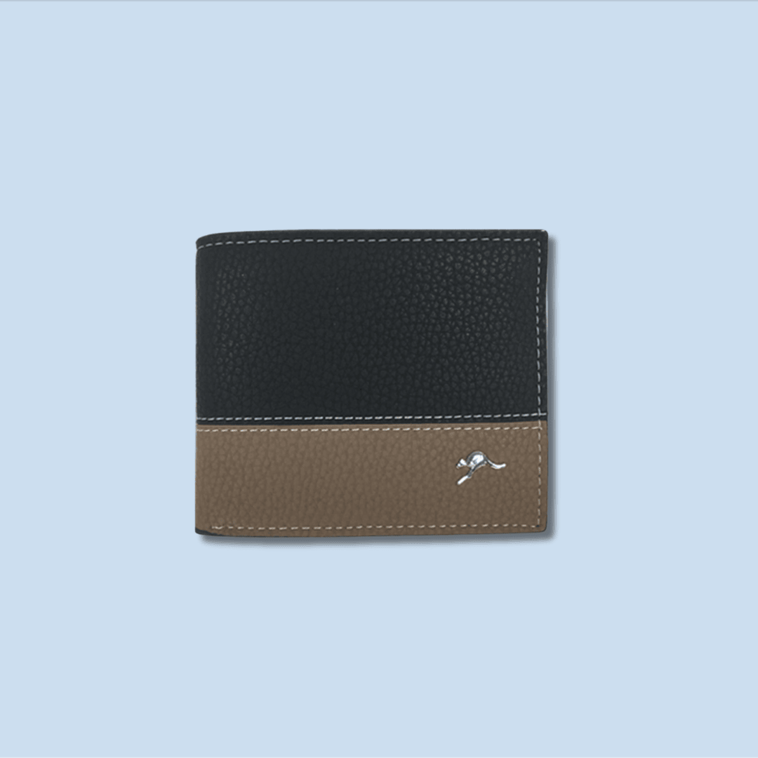 Kangaroo Pin Half Thread Black Men Wallet