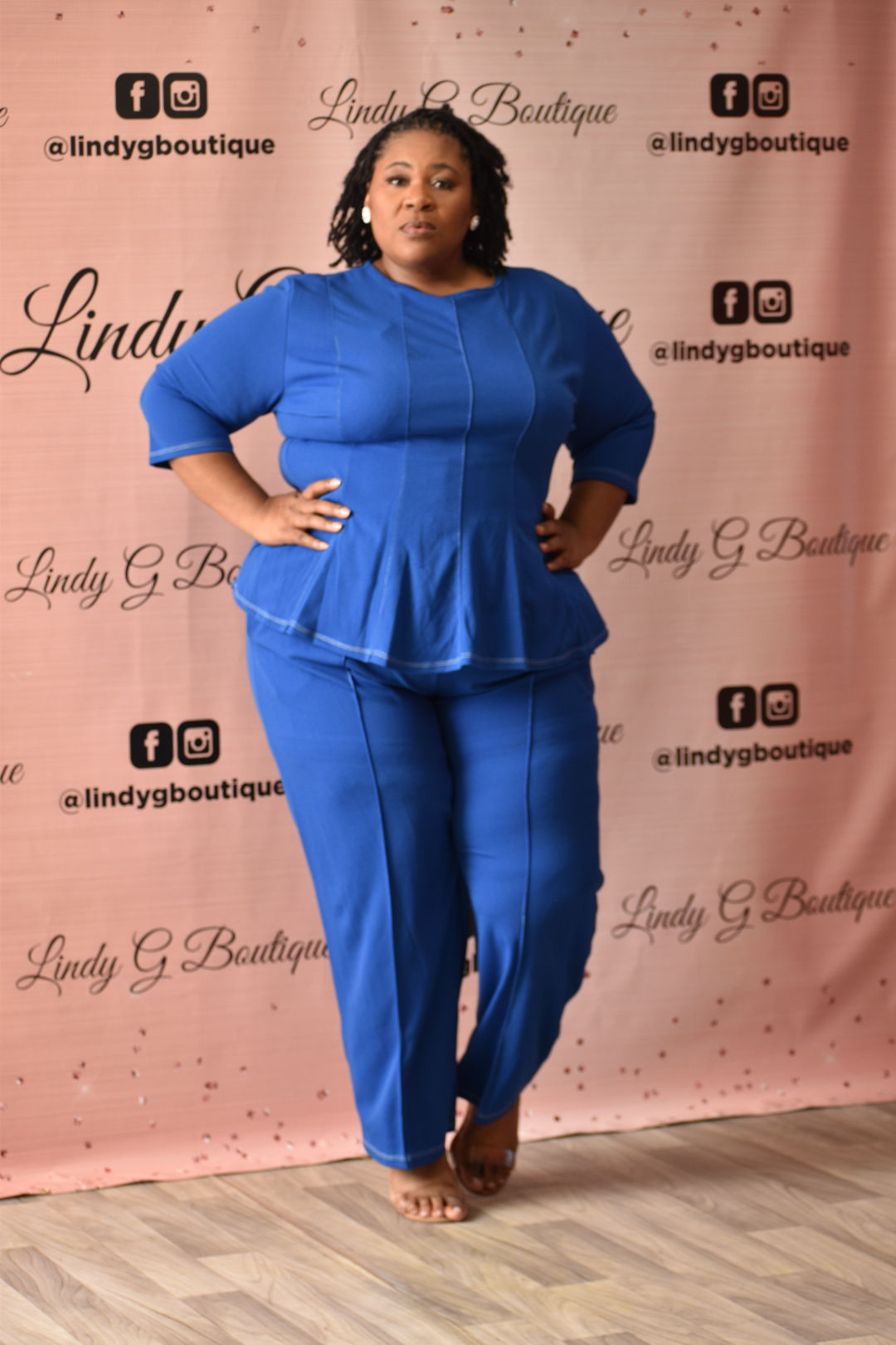 Soft Life Peplum Set Royal