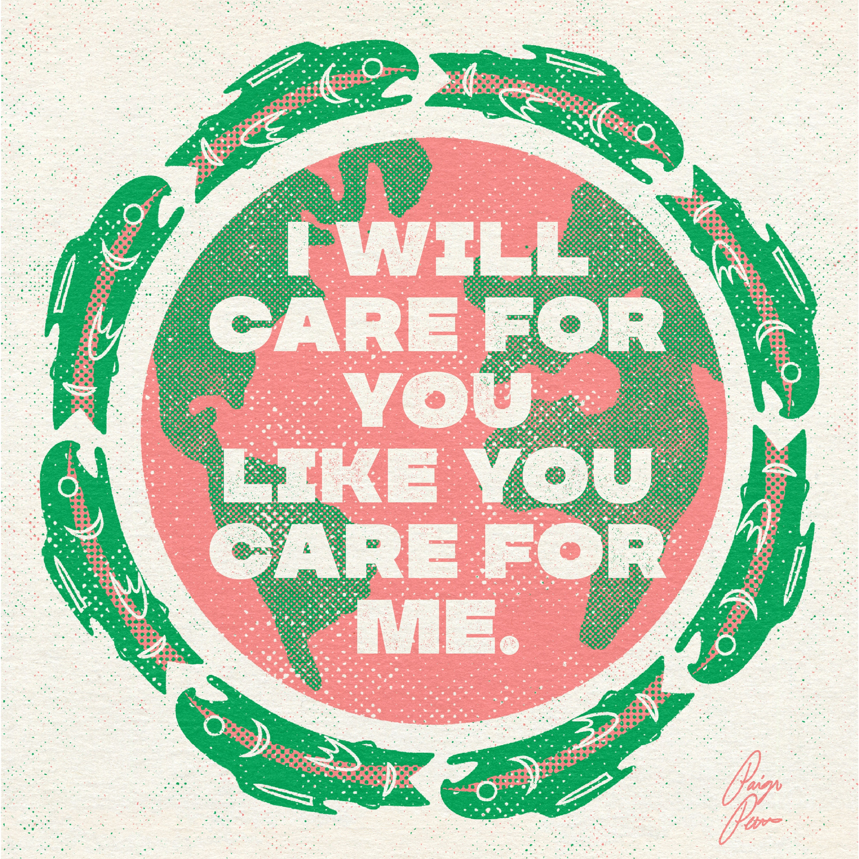 Earth Day Salmon Print