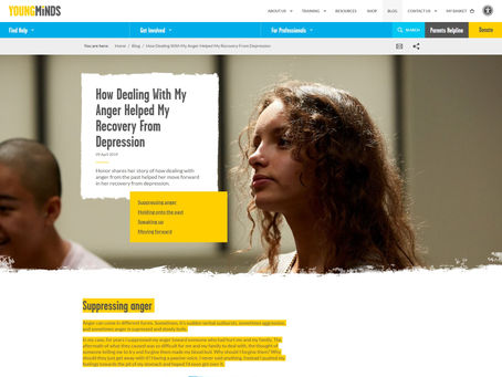 How dealing with my anger helped my recovery from depression, Young Minds