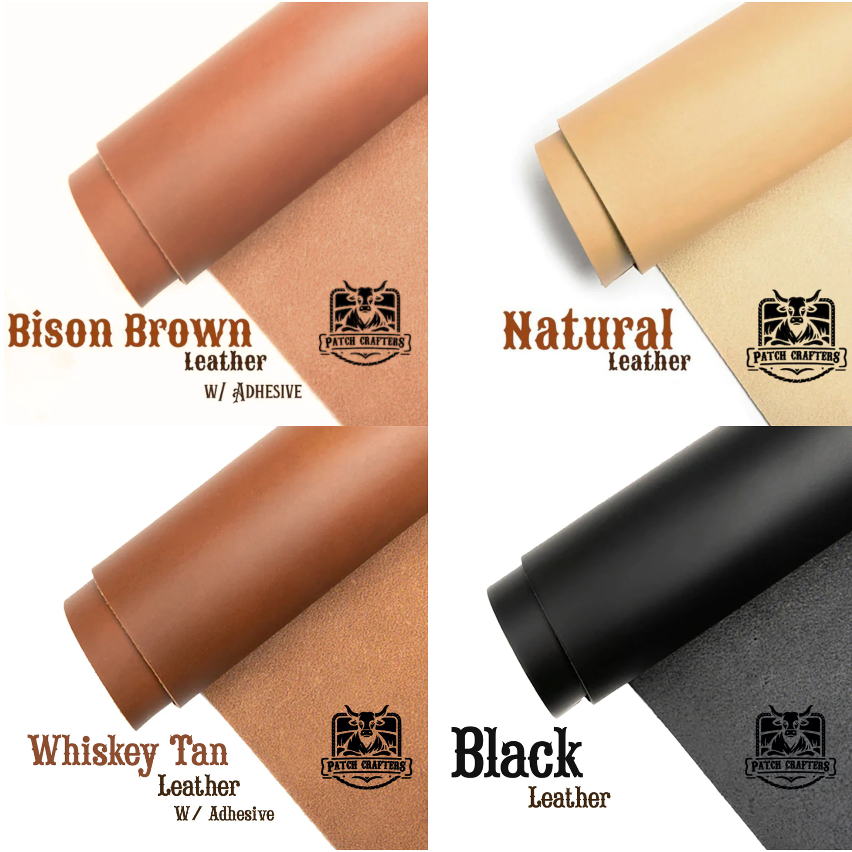 Genuine Leather Custom Patch w/Adhesive Backing