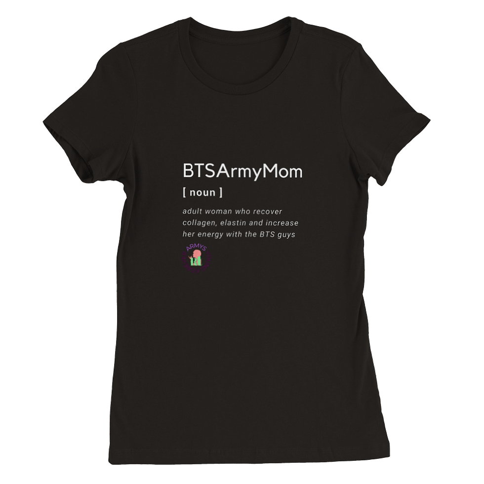 Miniatura: Camiseta BTS ARMY MOM (inglés) premium cuello redondo para mujer