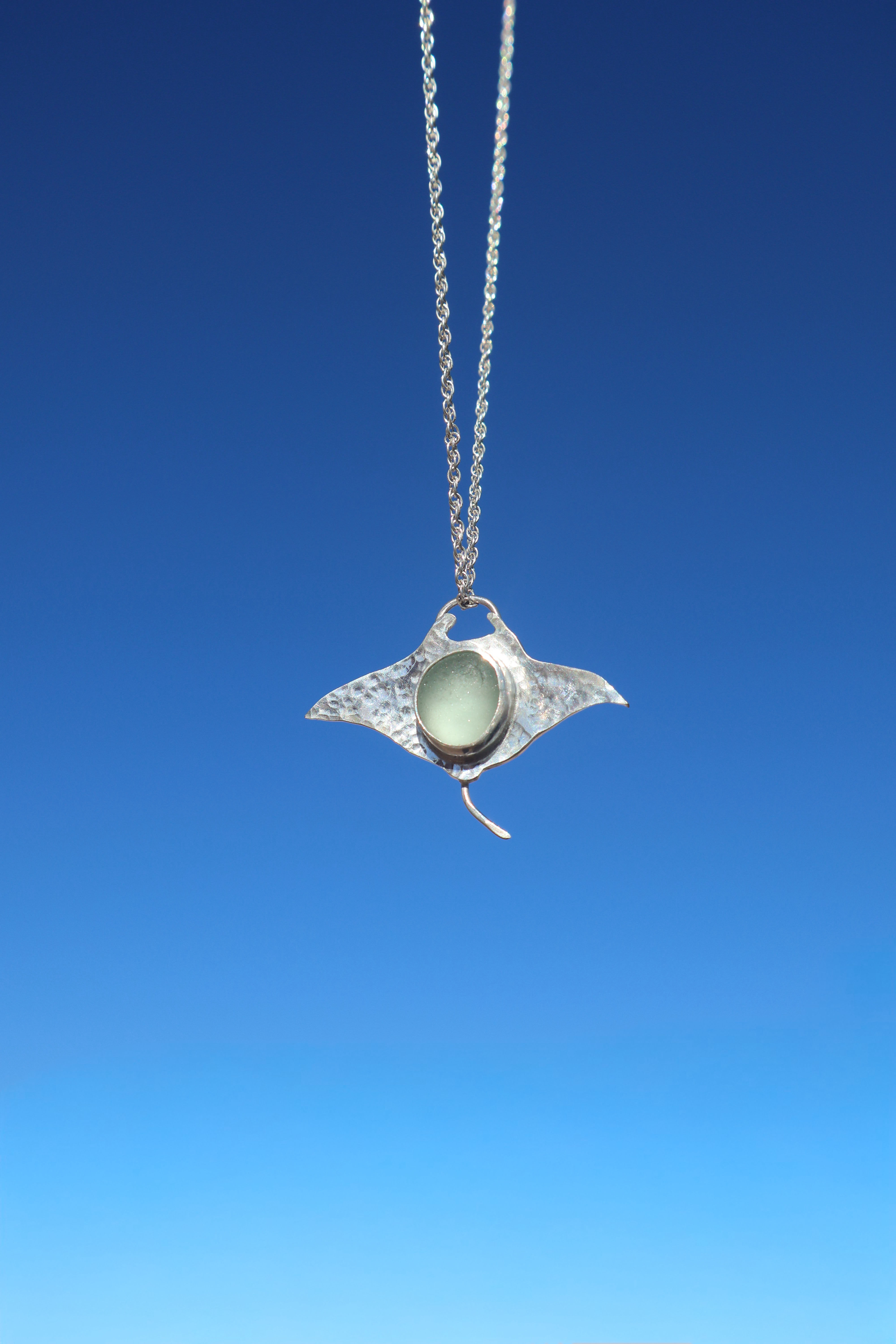 Manta Ray Sea Glass Necklace | WA