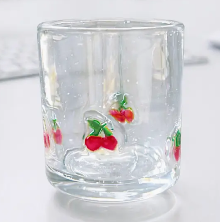 Cherry Clear Drinking Glass