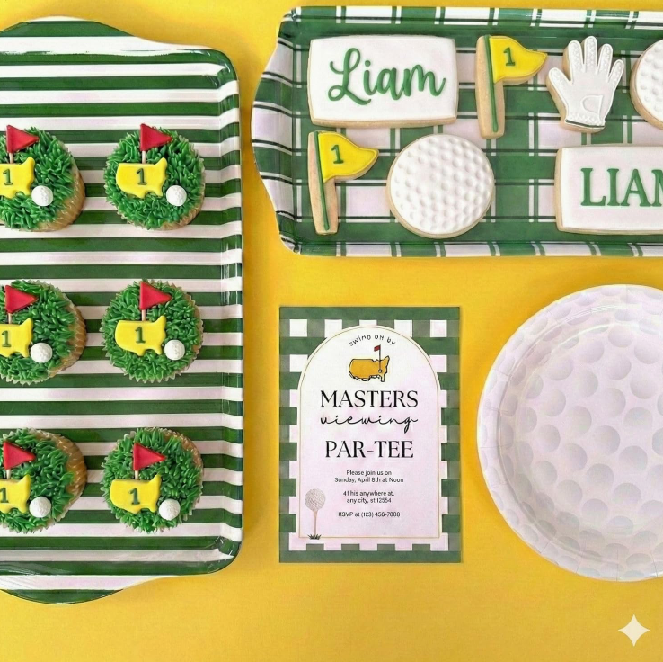 Green Stripe Melamine Tray