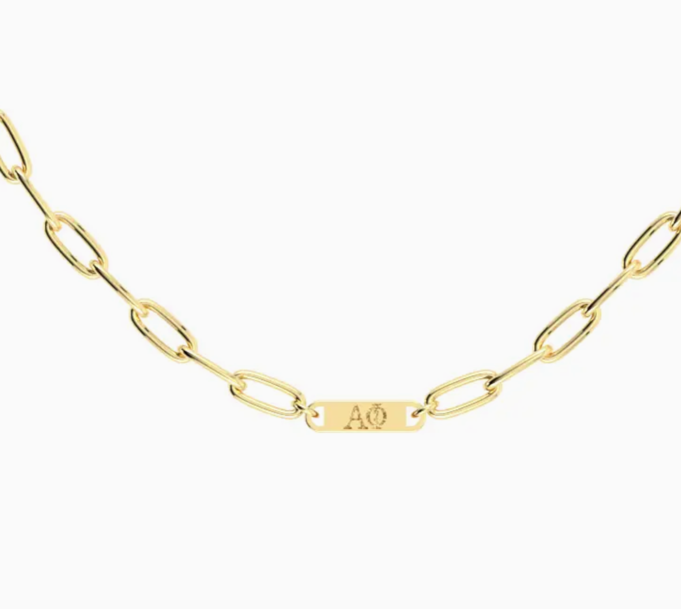 Alpha Phi Paperclip Bar Necklace