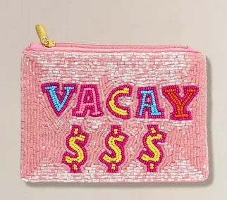 Vacay $ Beaded Mini Pouch