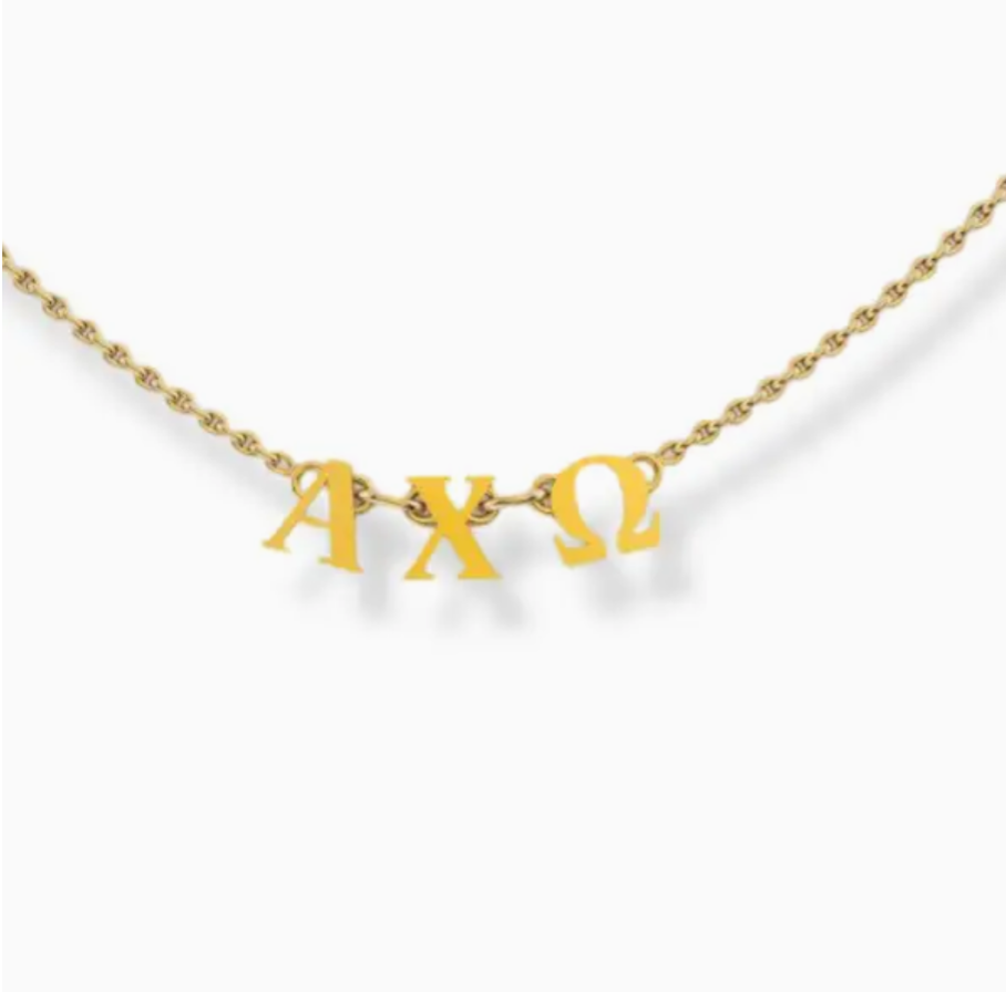 Alpha Chi Omega Phoebe Letters Necklace