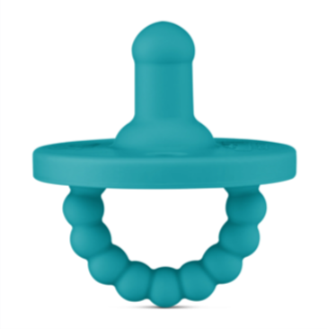 Teal - Cutie PAT Round (0-6m) Pacifier + Teether