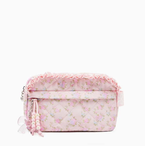 Quilted Floral Printed Pouch