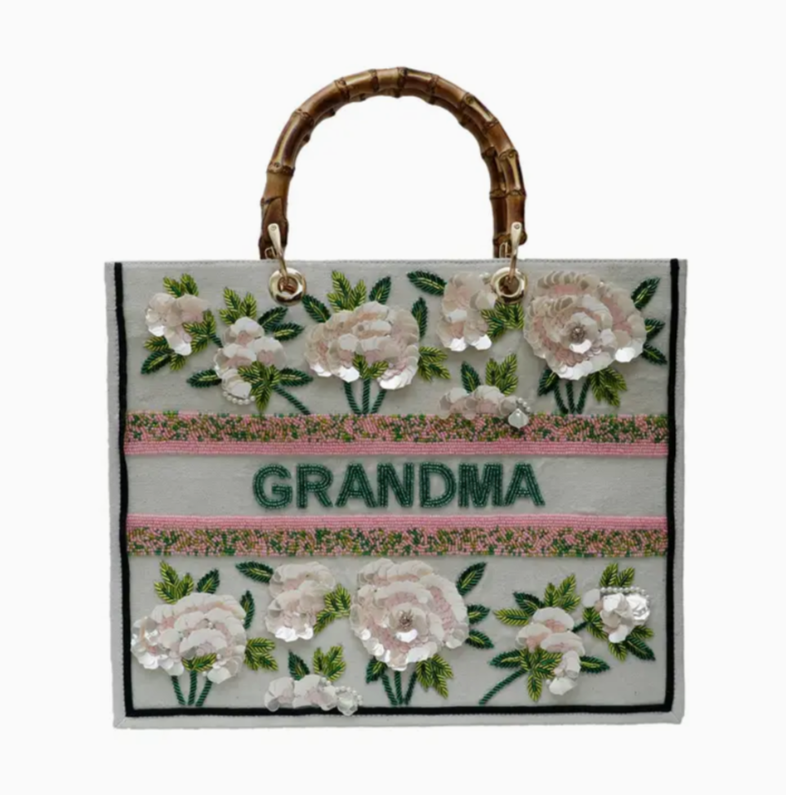 Custom Shell Rose Beaded Tote